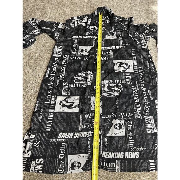 LIVE4TRUTH Duster Kimono Shear Graphic Fashion Button Tunic Black Size XL - Picture 7 of 8